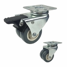 360 Degree Rotating Hole Head Lockable PVC Caster Wheel  For Freezer
