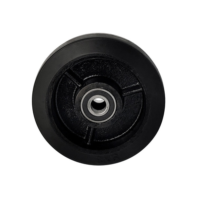 150x50mm Black Rubber Wheel Swivel Lock Heavy Duty Cast Iron Core Rubber Trolley Caster Wheels