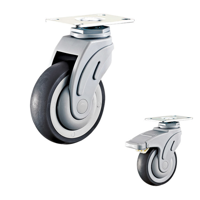 Soft Wheel Plate Type Medical Casters Swivel Hospital Bed Caster Wheels