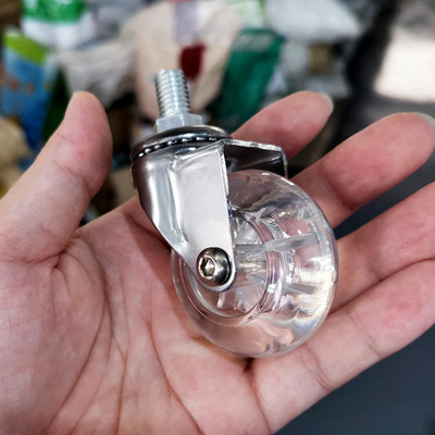 2 Inch Clear PU Furniture Casters Chrome Painted Good Looking Swivel Stem Transparent Caster Wheels