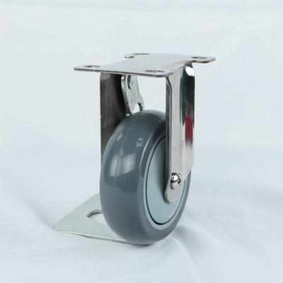 500 Lbs Load Capacity Red Pu Threaded Stem Stainless Steel Casters