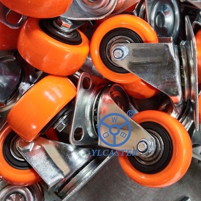 Light Duty Casters Zinc Plated Wheel Orange Industrial Caster Supplier