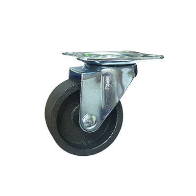 75mm Cast Iron Light Duty Casters 360 Degree Rotating With Side Locking