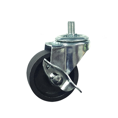 75mm Cast Iron Light Duty Casters 360 Degree Rotating With Side Locking