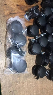 Treaded Stem Casters Floorprotecting Soft Pu Black Wheels For Small Leg Chairs