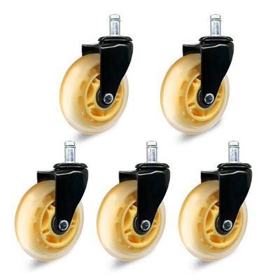 Smooth Colorful Furniture Caster Wheels With Grip Ring Stem Finish And 3-5 Inch Diameter