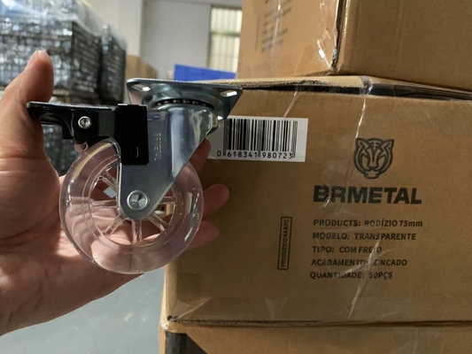 Swivel Transparent PU Casters Wheels For Furniture With 10-60KG Load Capacity