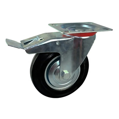 TPR Bolt Hole Spacing 2.5 Inches Industrial Heavy Duty Trolley Wheels 8 Inches