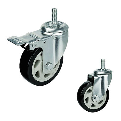 6 inch plate black pvc tread on pp core swivel medium duty casters