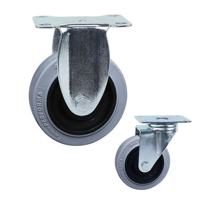 125mm TPR Ball Bearing Furniture Casters , 220lbs Capacity Medium Duty Caster Wheels