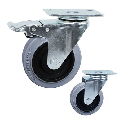 125mm TPR Ball Bearing Furniture Casters , 220lbs Capacity Medium Duty Caster Wheels