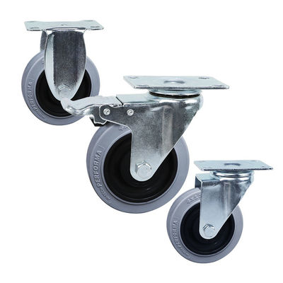 125mm TPR Ball Bearing Furniture Casters , 220lbs Capacity Medium Duty Caster Wheels