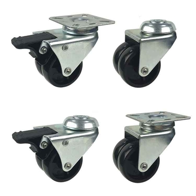 2 Inch Black Plastic Lockable Swivel Casters Solid type