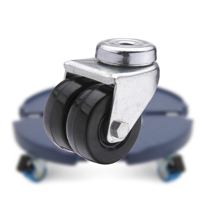 2 Inch Hard Rubber Swivel Wheels Twin Wheel Hollow Kingpin Bolt Hole Casters For Movable Planter Bases