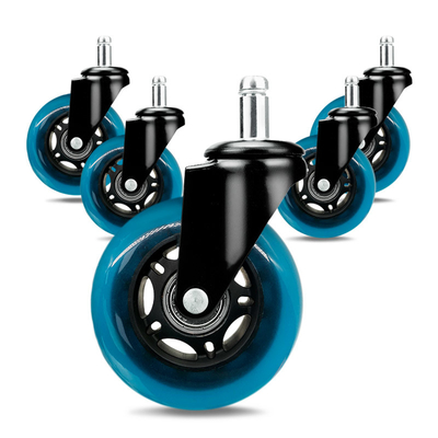 Smooth Colorful Furniture Caster Wheels With Grip Ring Stem Finish And 3-5 Inch Diameter