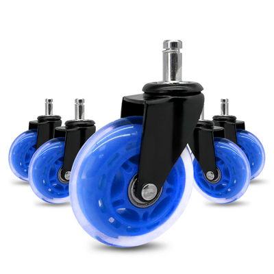 Smooth Colorful Furniture Caster Wheels With Grip Ring Stem Finish And 3-5 Inch Diameter