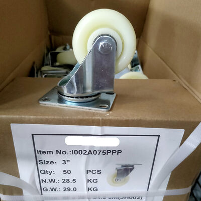 Ruote piroettanti in gomma blu con alloggiamento in acciaio, perfette per magazzini e attrezzature che necessitano di ruote piroettanti resistenti