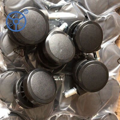 Ruota piroettante in PU nero con capacità di carico 450-850 kg, anima cava, ruota robusta progettata per carrelli industriali e commerciali