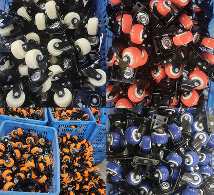 Caselle di gomma girevole Nero Blu Verde Ruota Materiale Gomma di acciaio e gomma PP Core Progettato per una manovrabilità agevole