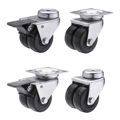 Top Plate 154LBS Capacity Twin Wheel 2 Inch Rubber Swivel Wheels