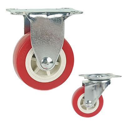 il PVC di bassa potenza delle ruote rosse a 1,5 pollici ha riparato le ruote della macchina per colata continua per l'OEM leggero dei piccoli carrelli