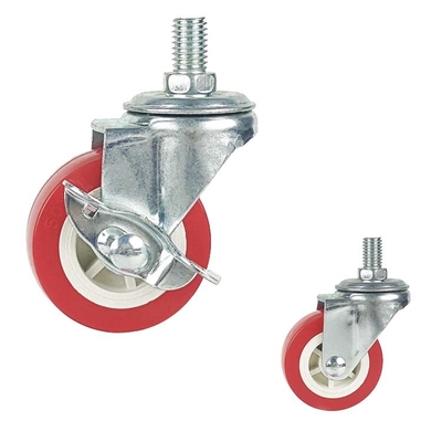 2.5 Inch Soft Wheels Swivel Head  Light Duty PVC Casters Bolt Hole Side