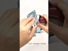 Introduzione della ruota orientabile in pvc rosso a cuscinetto singolo per uso medio-YLcaster